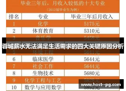 蓉城薪水无法满足生活需求的四大关键原因分析 蓉城薪水无法满足生活需求的四大关键原因分析