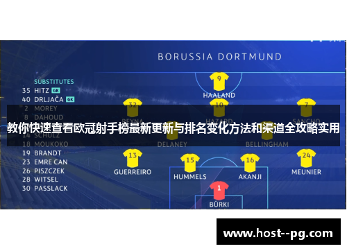 教你快速查看欧冠射手榜最新更新与排名变化方法和渠道全攻略实用